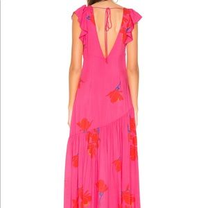 Free people asymmetrical hot pink dress
